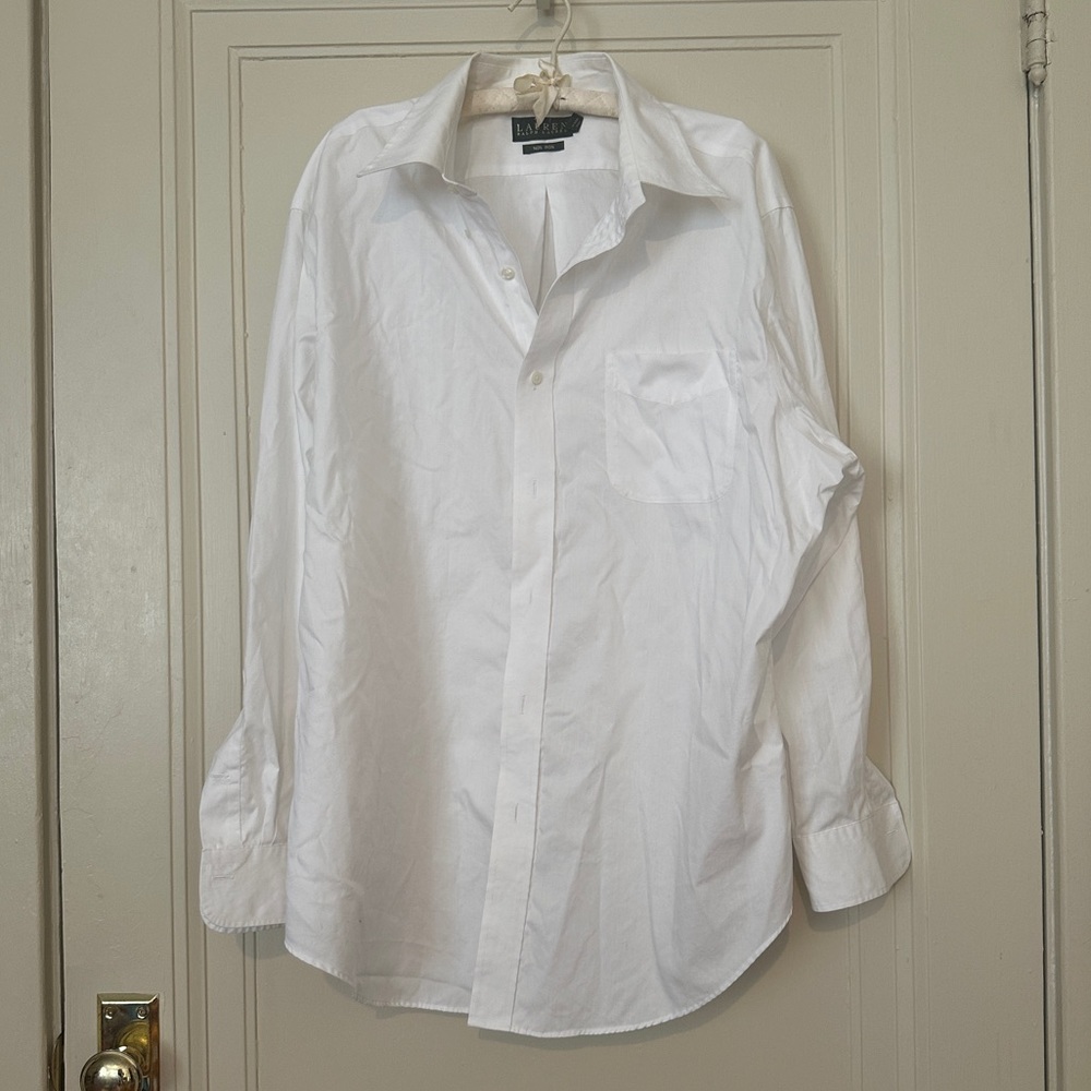 Classic Ralph Lauren White Men's Button Down Shirt